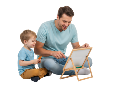 father and son sitting