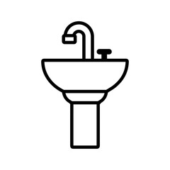 hand washing facilities icon white on background