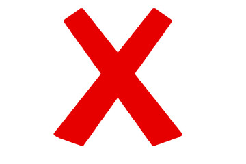 Obraz premium red cross mark hand drawing