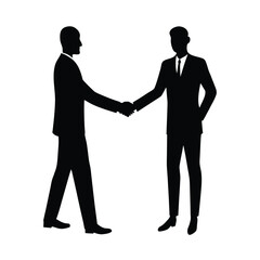 Obraz premium Silhouette of two businessmen shaking hands