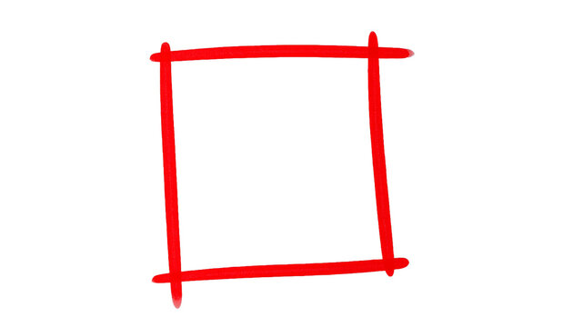 A simple illustration of a red square frame