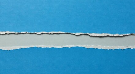 Torn Blue Paper Revealing Gray Layer Background