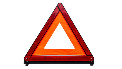 A roadside emergency warning triangle, a safety essential for vehicle breakdowns