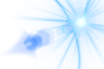 Bright blue sunlight flare effect on isolated transparent PNG background. For compositing and visual editing