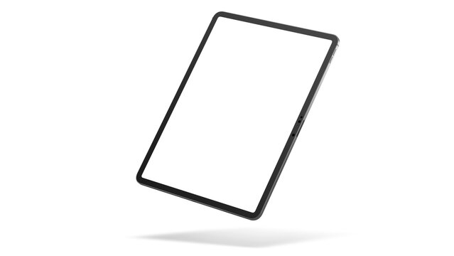 Mockup iPad on transparent background. Side view with empty blank screens for web design and UX/UI.