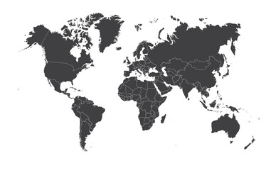 World Map Vector with Countries and Borders