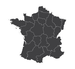 France Political Map Vector with Regions