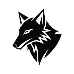 Obraz premium Silhouette of a fierce wolf head profile