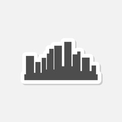 Skyline icon sign sticker isolated on gray background