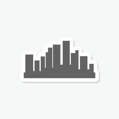 Skyline icon sign sticker isolated on gray background