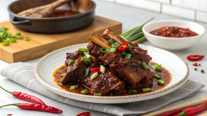 Spicy mutton ribs curry, Mutton curry, tender mutton pieces in a spiced gravy.