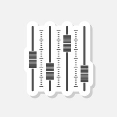 Sound mixer controller icon sticker isolated on gray background