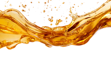 Dynamic Golden Liquid Splash With Bubbles Isolated On White Background Studio Shot