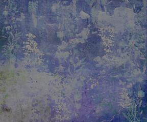 vintage grunge old wall pattern floral illustration