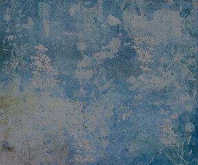 vintage grunge old wall pattern floral illustration