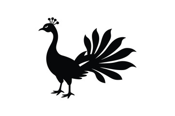 Fototapeta premium Elegant Peacock Silhouette Design Illustration