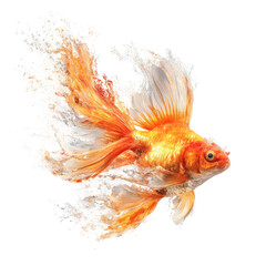 Fototapeta premium Goldfish with wide, flowing fins