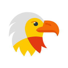 Fototapeta premium Bright and Playful Eagle Head Logo Design with Yellow, Orange, and Red Colors