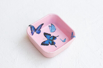 Handmade trinket dish with butterfly