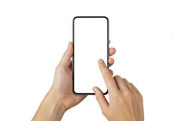 Smartphone Mockup: Hands Holding a Blank Screen Mobile Device