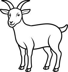 a goat outline illustration with transparent background