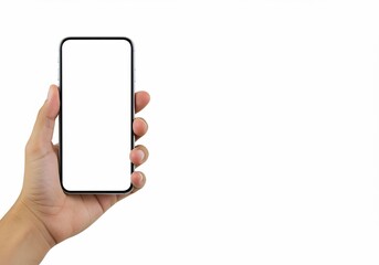 Hand Holding Smartphone with Blank Screen: Mockup for App Presentation