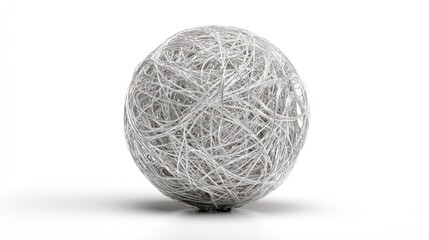 Sphere of tangled light-gray threads