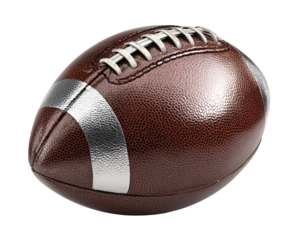 Sleek American Football with Shiny Leather on Transparent Background

