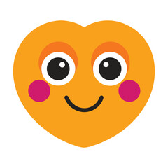  3D Love Emoji Vector - Cute Face with Heart -Eyes and Blushing Cheeks.