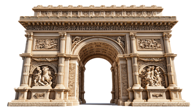 Triumphal Arch: A monumental structure of architectural wonder and grandeur. Exuding timeless beauty, the intricate design and the sheer scale of this building evoke a sense of wonder and admiration.
