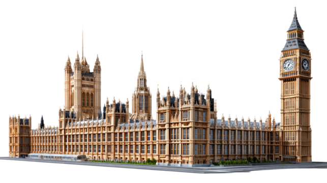 Iconic Landmark: A captivating image captures the grandeur and intricate detail of a historic building with a distinctive clock tower, symbolizing heritage and architectural splendor.