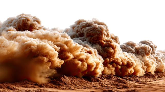 Sandstorm Fury: A breathtaking display of nature's raw power, a massive sandstorm erupts across the desert landscape, churning up the earth in a display of dramatic spectacle.