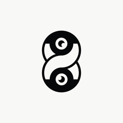 Modern Infinity X8 Dual Security Camera Monogram Logo with white background.