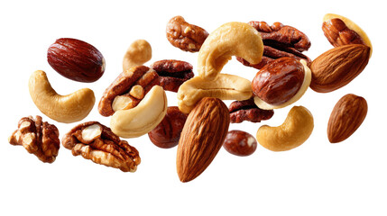 Nut Variety: A vibrant collection of various nuts elegantly arranged, showcasing a medley of textures, shapes, and colors. This visual feast celebrates the essence of wholesome snacking.