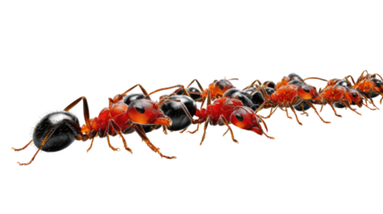 Ants Marching in Formation: A captivating image capturing the tireless determination of ants marching in perfect formation, showcasing their inherent teamwork and collective strength.