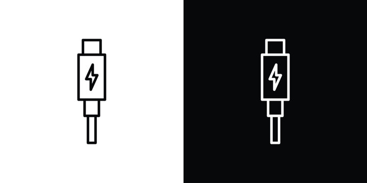 USB type c icons. linear trend modern icons set