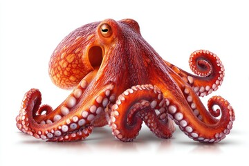 Obraz premium Detailed view of a vibrant orange octopus.