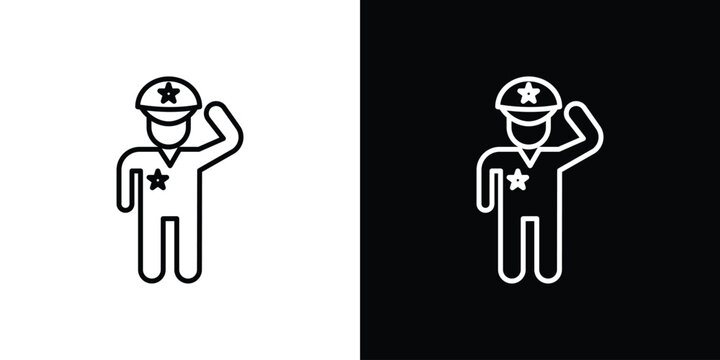 Salute icons. linear trend modern icons set