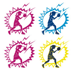 Athletic figures playing ping pong with energetic bursts