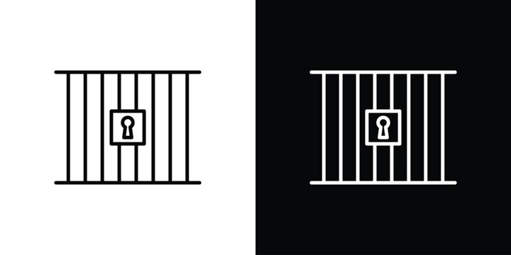 Prison icons. linear trend modern icons set