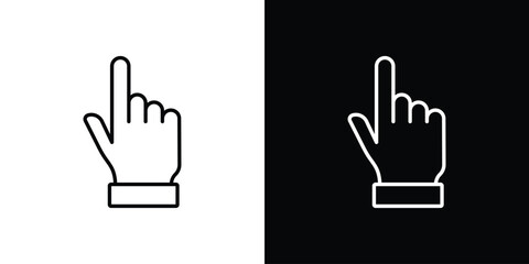 Fototapeta premium Pointing hand icons. linear trend modern icons set
