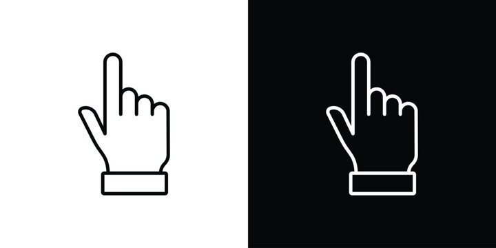 Pointing hand icons. linear trend modern icons set