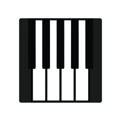 Black and White Piano Keyboard Top View Minimalist