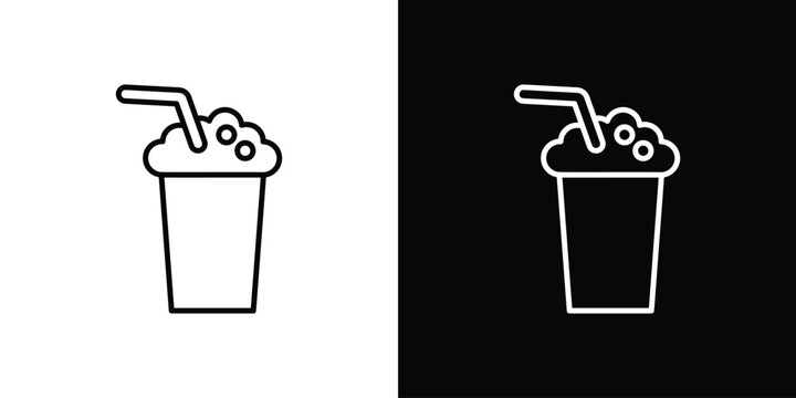 Milkshake icons. linear trend modern icons set