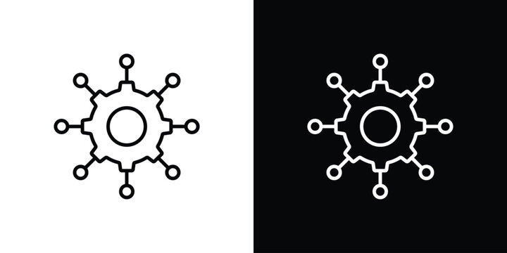 Microservices icons. linear trend modern icons set