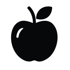 Apple Icon Silhouette Vector Illustration on White Background


