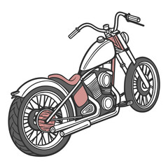 Fototapeta premium Custom motorcycle with chrome accents and red seat chopper cruiser
