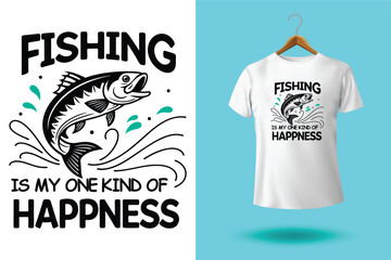 Bass fishing logo design with jumping fish and anchor on t shirt