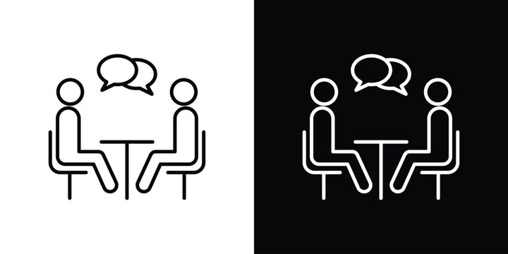 Job interview icons. linear trend modern icons set