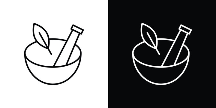 Herbal medicine icons. linear trend modern icons set